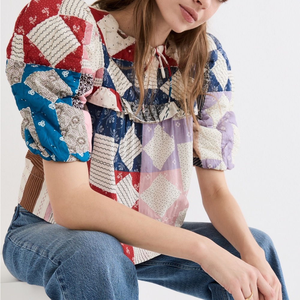 Sea Nohr Quilt Puff Sleeve Top